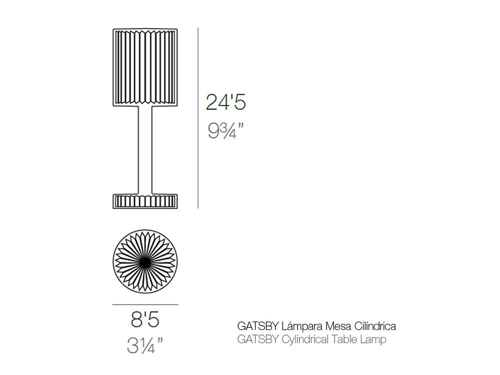 Medidas de la lámpara Gatsby de Vondom
