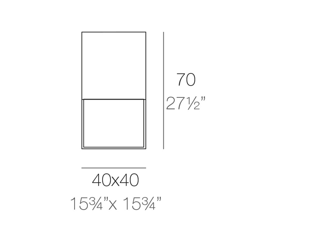 Medidas de la lámpara vela de Vondom para exterior.