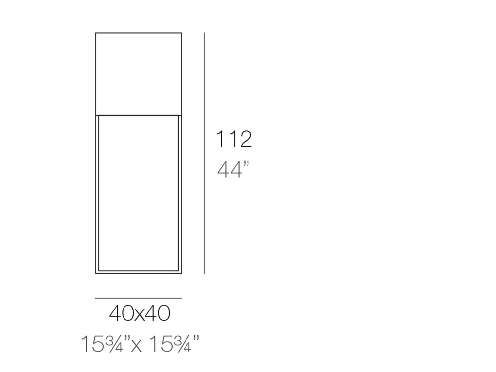 Medidas de la lámpara de diseño minimalista de Vondom Vela.