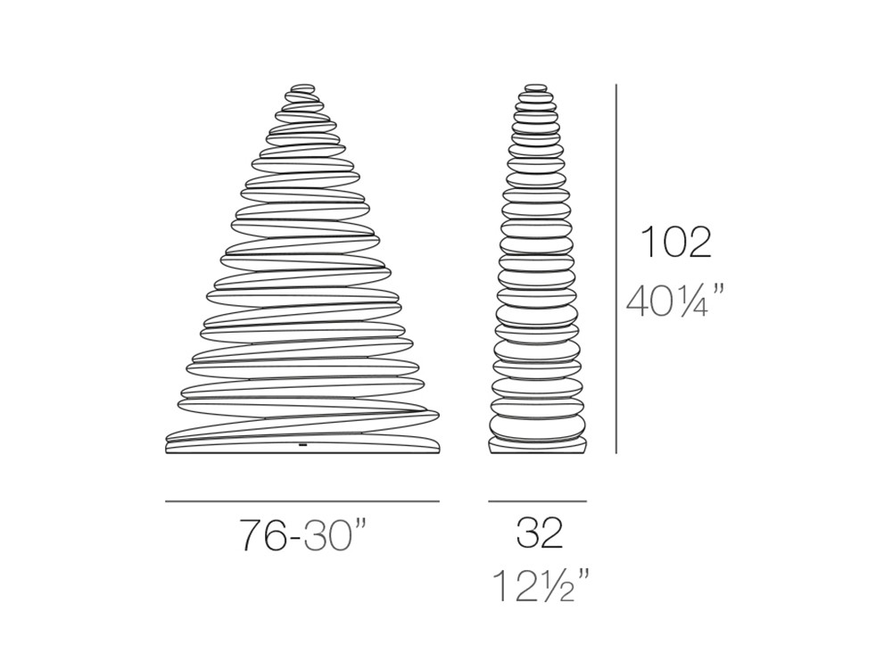 Medidas de la lámpara de pie Chrismy de Vondom