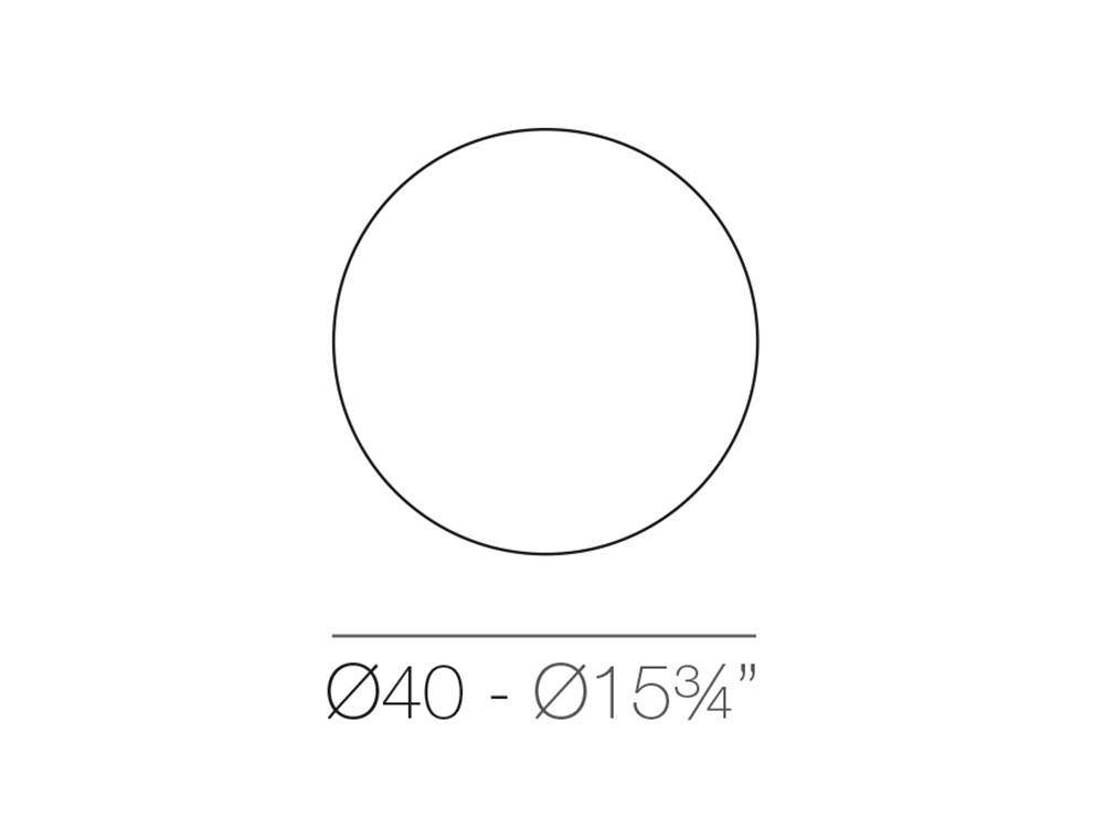 medidas lámpara bubbles para exterior de 40cm de Vondom