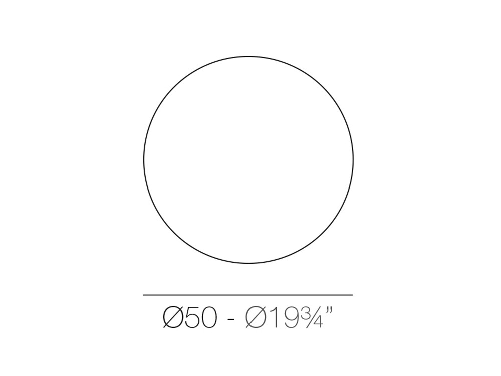 medidas lámpara redonda bubbles de 50cm de Vondom