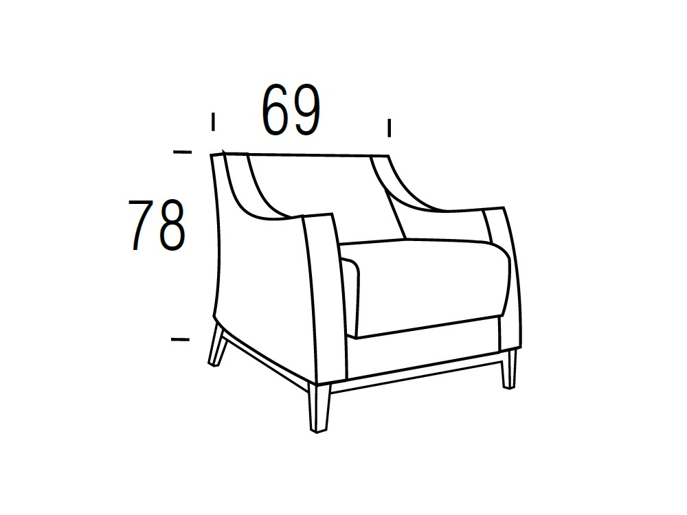 Medidas de la butaca Diab con respaldo bajo de Beltá Frajumar