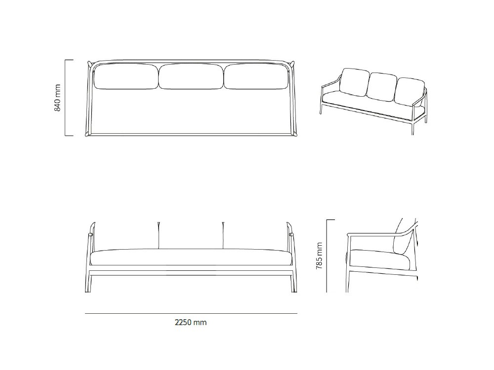 Sofá de exterior Termoli Joenfa Agua de Mar
