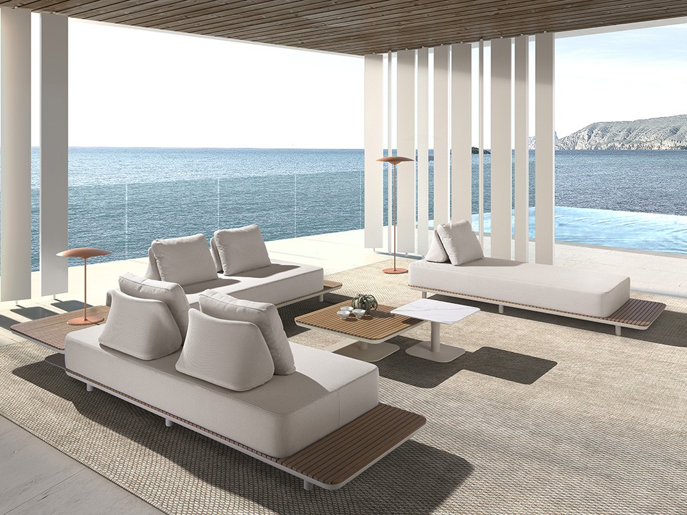 Colección Domenica de Joenfa Agua de mar con base de madera de teca