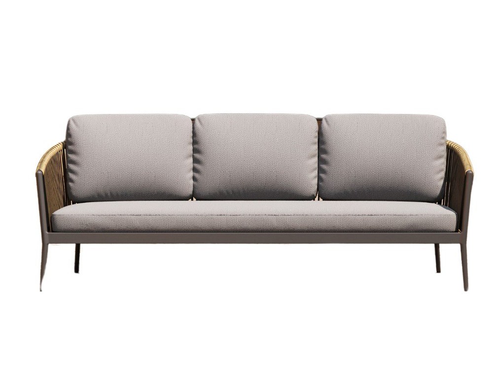 Sofá para terraza o jardín con cojines tapizados personalizables de Agua de mar