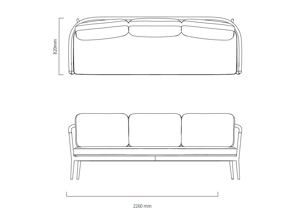 Medidas del sofá para exterior Bianca de Joenfa agua de mar