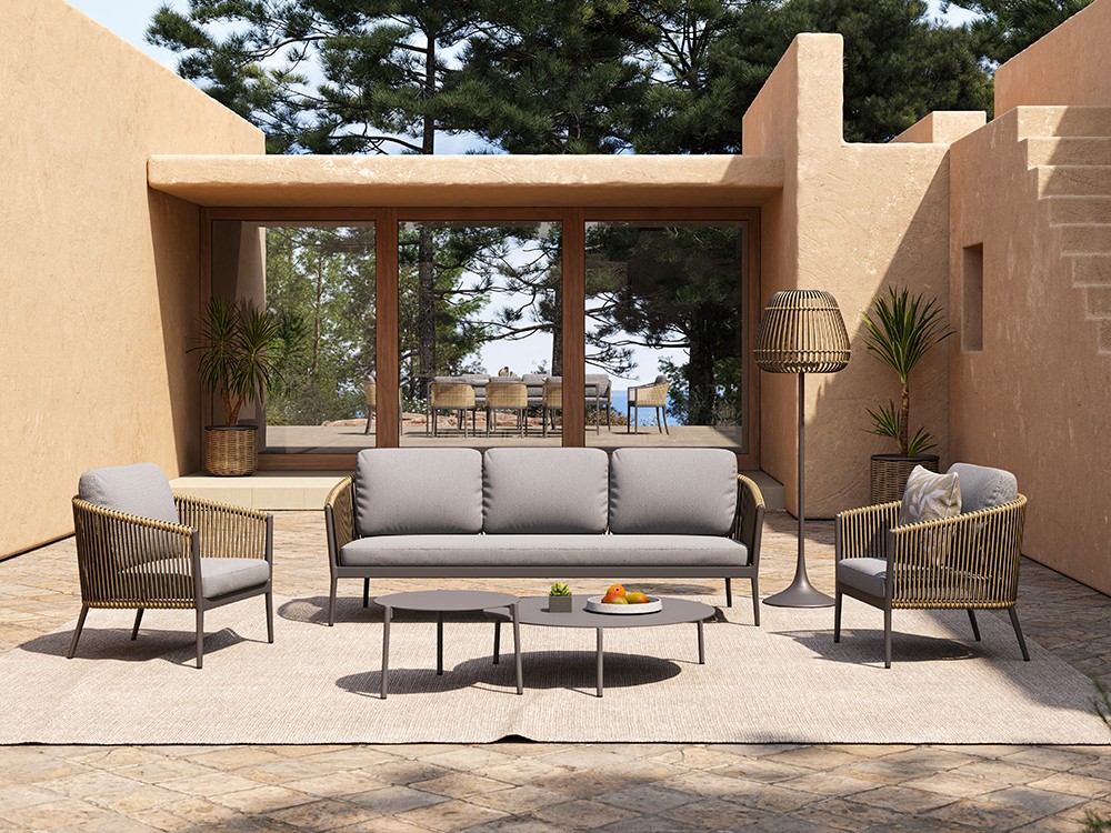 Conjunto de muebles para salón exterior Bianca de Agua de mar