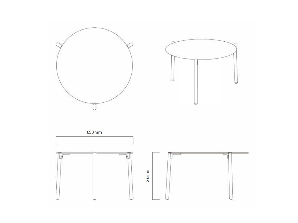 Medidas de la mesa de centro baja Tropea de Agua de mar