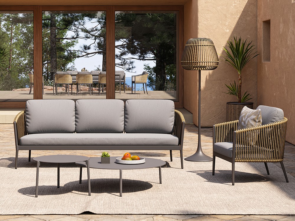 El complemento perfecto para el salón de tu terraza o jardín en aluminio antracita, Tropea