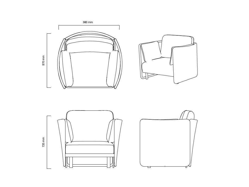 Medidas del sillón para salón exterior Galatina