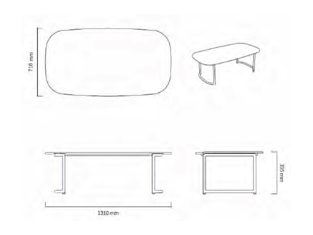 Medidas mesa de centro para exterior Galatina de Joenfa Agua de mar