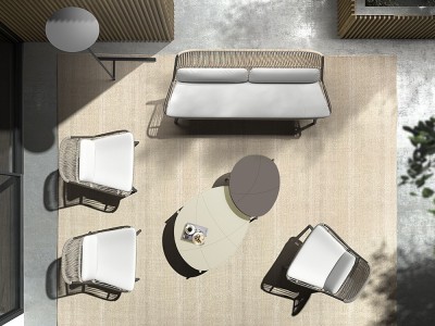 Colección de muebles para terraza o jardín Catona de aluminio y fibra sintética trenzada de Agua de mar