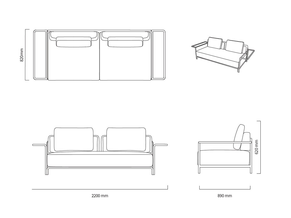 Medidas del sillón Fano de Agua de Mar