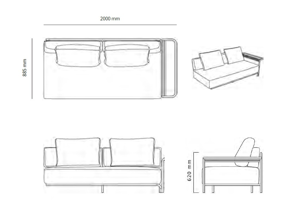 Medidas del módulo con brazo en el lado derecho Fano de Agua de mar