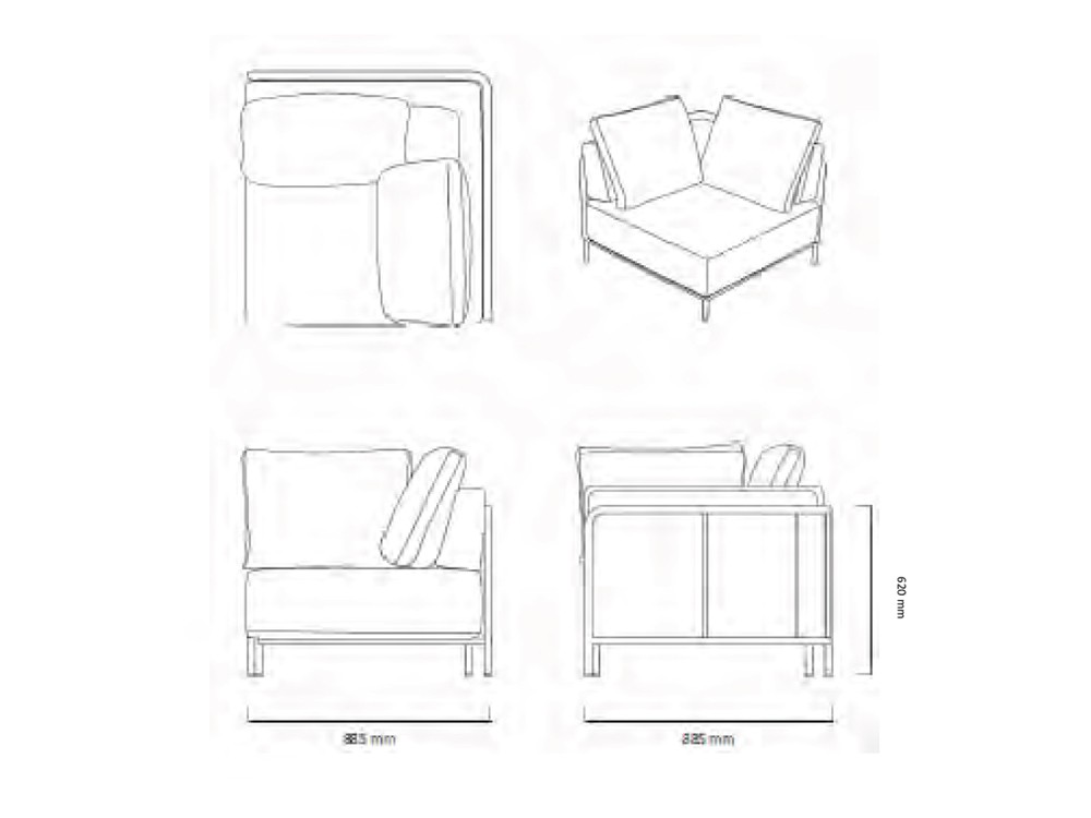 Medidas del módulo en esquina Fano de Agua de Mar