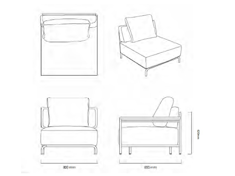 Medidas del módulo central Fano de Agua de mar