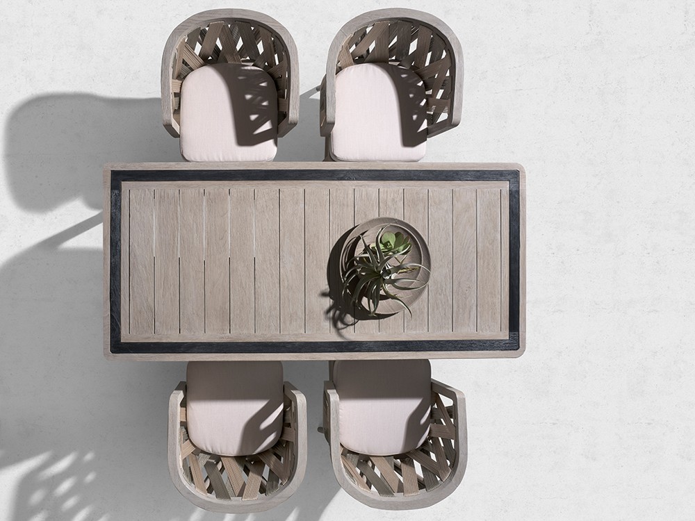 Un diseño que invita a la reunión: la mesa de comedor Spark de joenfa vista desde arriba.