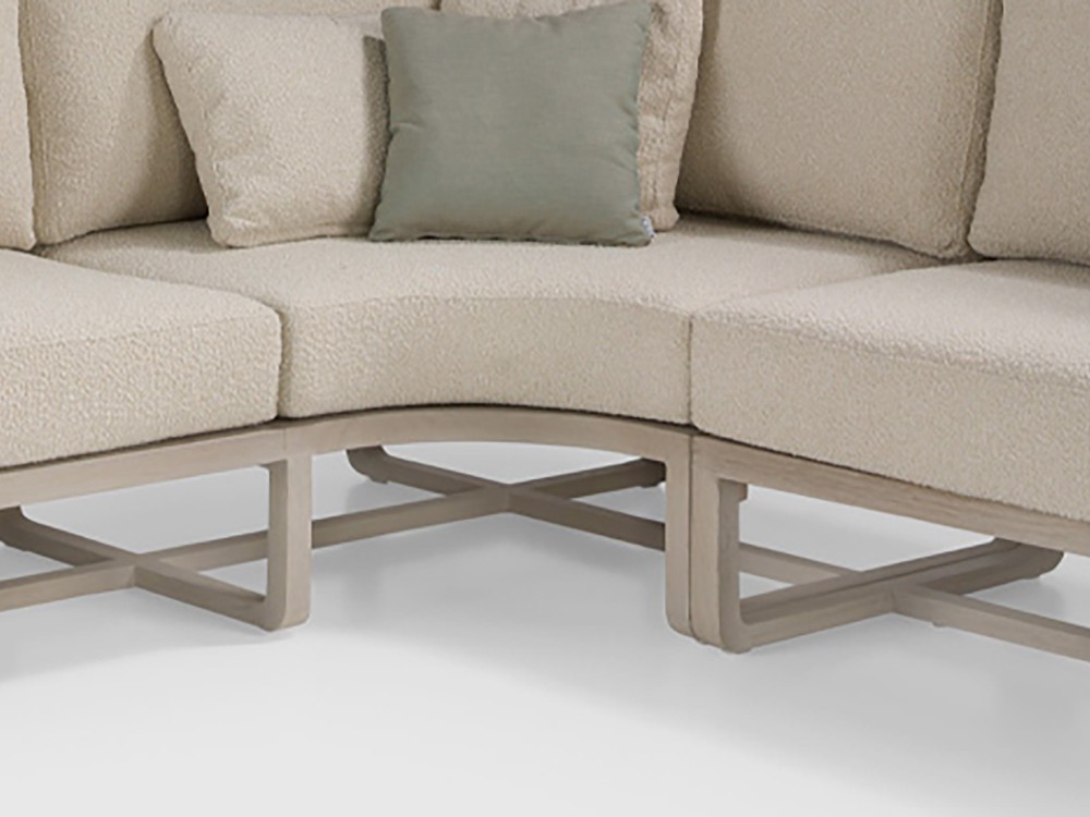 Cojines suaves y personalizables para el máximo relax: sofá rinconera para terraza o jardín Santorini de Joenfa