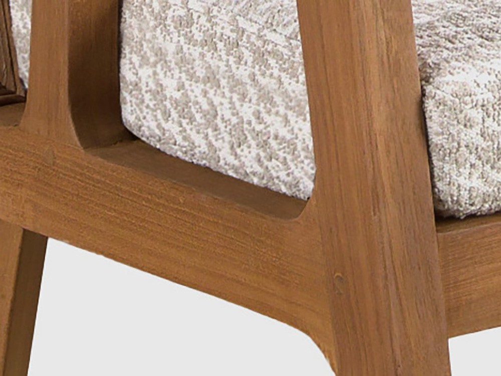 Máximo confort. Asiento tapizado de la silla Rio, en textiles seleccionados