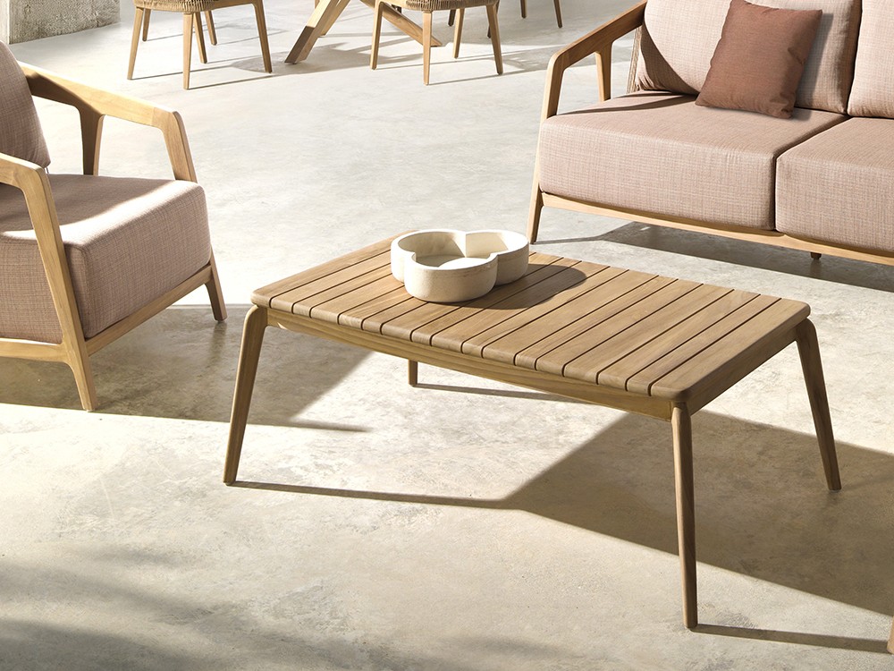 Mesa de Centro Rio: Madera de teca 100%. Elegancia y funcionalidad para tu exterior