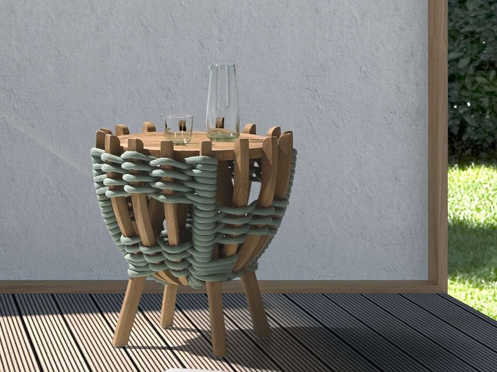 Un toque de diseño: Teca rústica y cuerda trenzada, pura artesanía