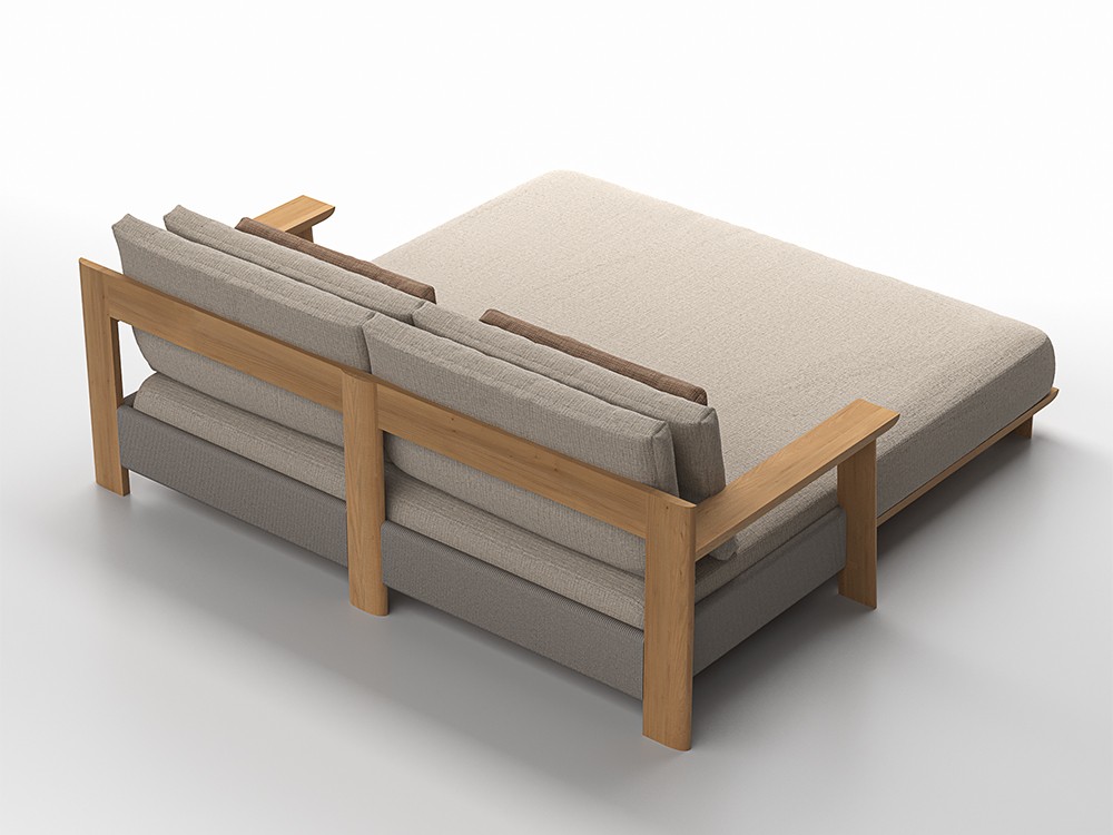 Daybed Olma: Madera de teca y cojines personalizables. Calidad y estilo en cada detalle.