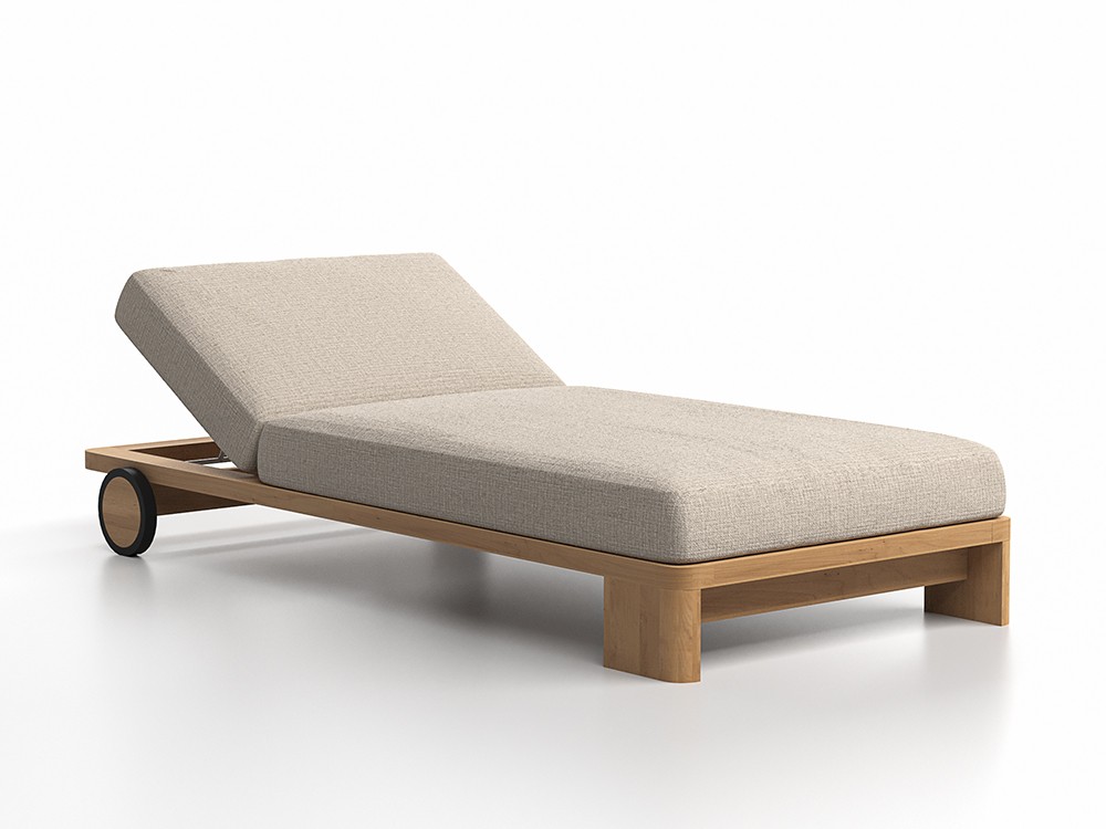 Tumbona Reclinable Olma: Teak natural y colchoneta de alta calidad. Comodidad y durabilidad aseguradas