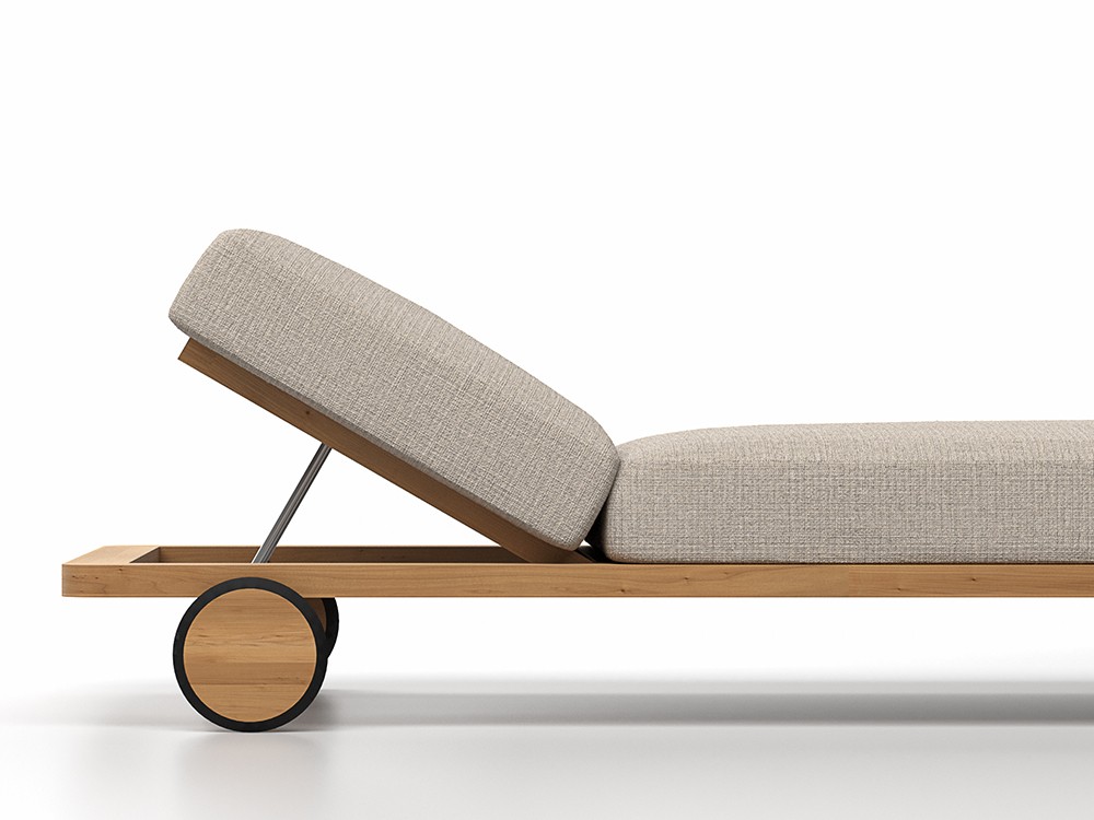 Detalle Tumbona Olma SKLD: Respaldo reclinable para tu máximo confort. Fácil ajuste y diseño impecable