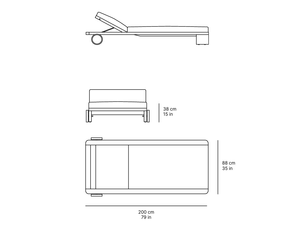 Medidas de la tumbona Olma de SKLD