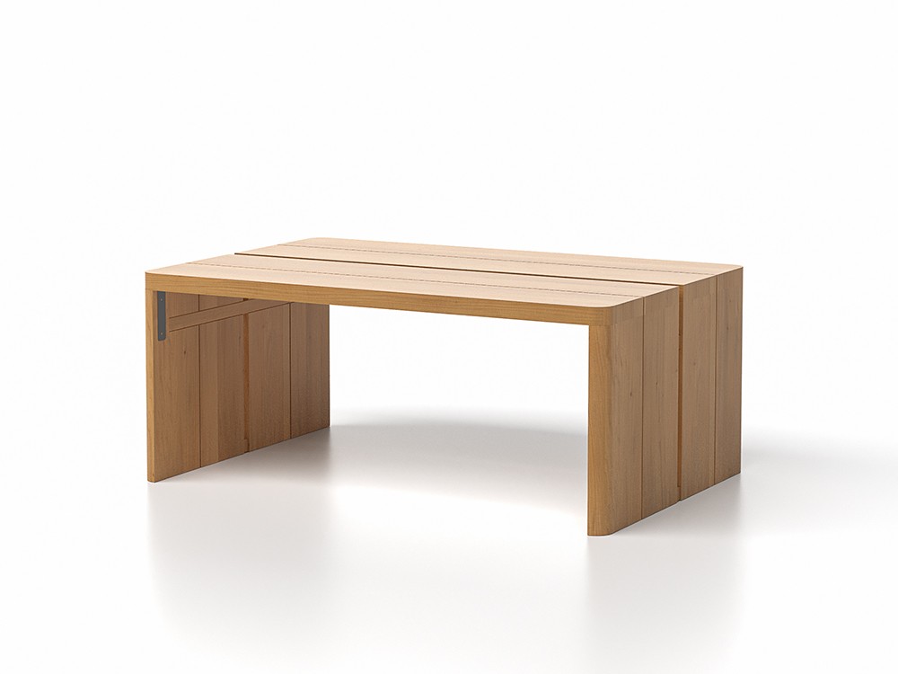 Mesa Auxiliar Olma (Alta): Teak natural. Complemento perfecto para tu zona de relax en exteriores