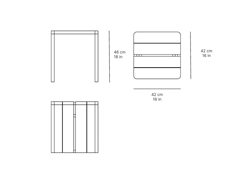 Medidas de la mesa auxiliar Olma de SKLD