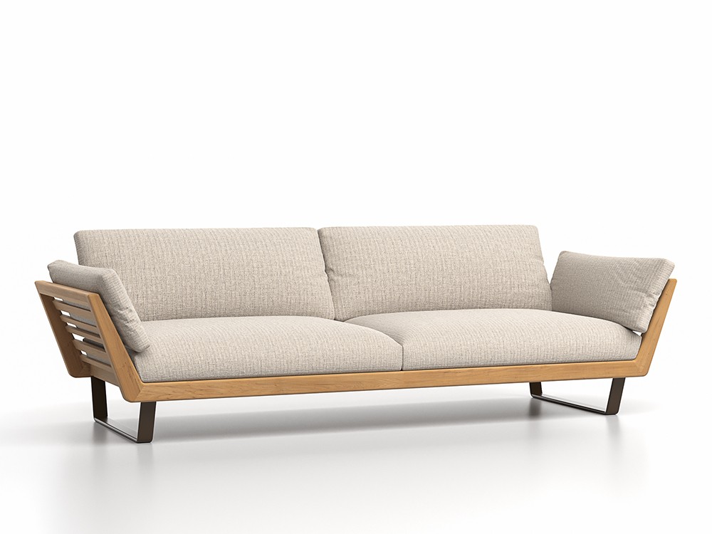 Sillón Velair: estructura de teca con diseño ergonómico y confort.