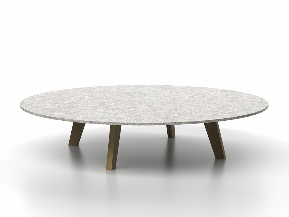 Mesa de centro Velair SKLD: sobre de dekton y estructura de teca.