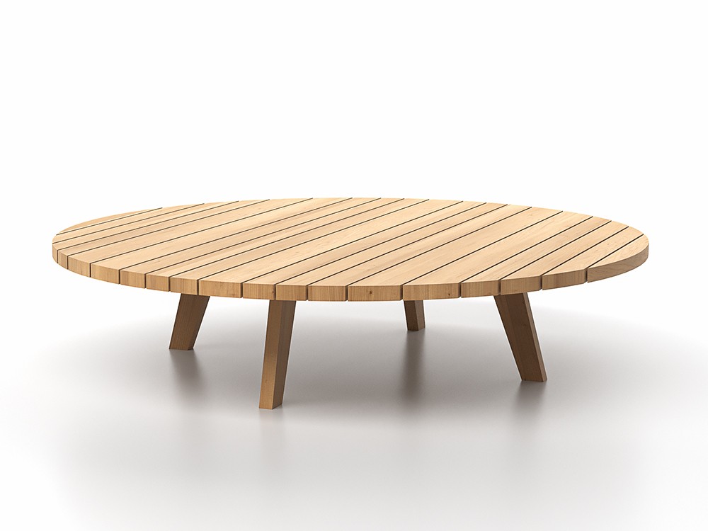 Mesa de centro Velair SKLD: sobre de teca y estructura de teca.