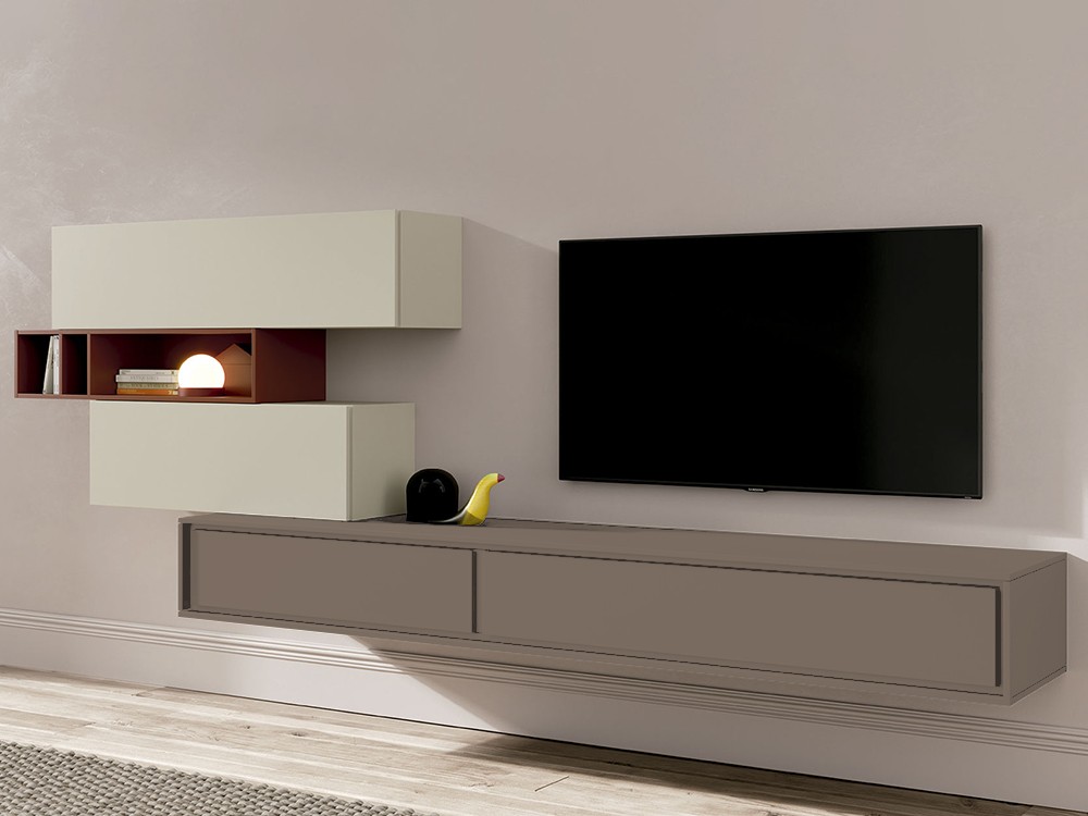 Composición suspendida para salón con muebles personalizables New Book 16 de Vive