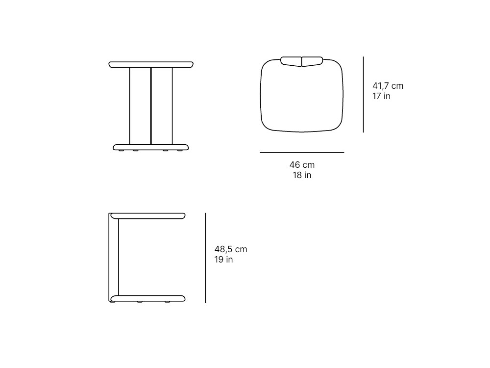 Medidas de la mesa auxiliar Koro de SKLD