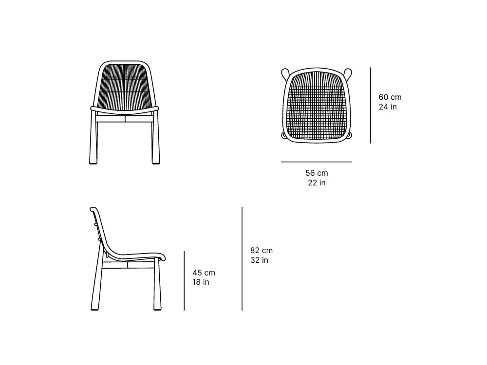 Medidas de la silla para comedor Serra de SKLD