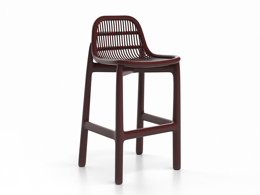 Taburete alto Serra burgundi: El toque de distinción para tu barra exterior. Diseño que inspira