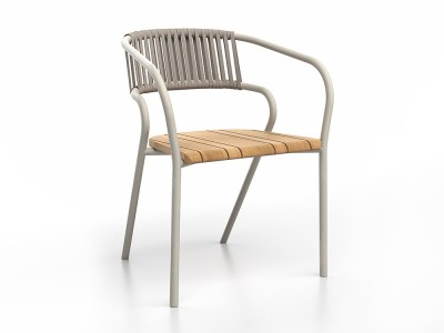 Eki Cuerda: Elegancia y ligereza en aluminio blanco y cuerda, ideal para espacios con estilo.