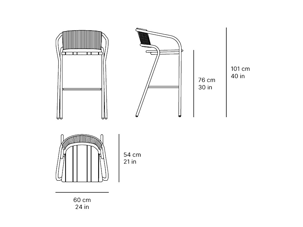 Taburete exterior Eki Cuerda