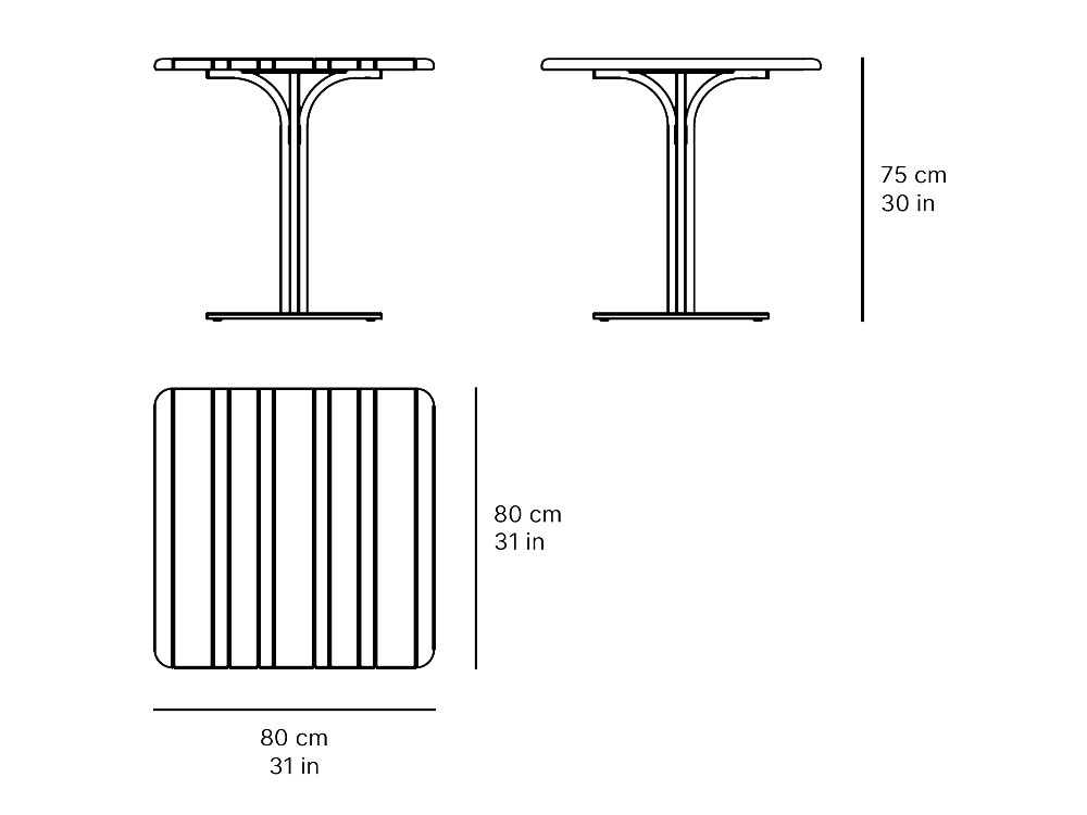 Medidas de la mesa de exterior Eki de SKLD