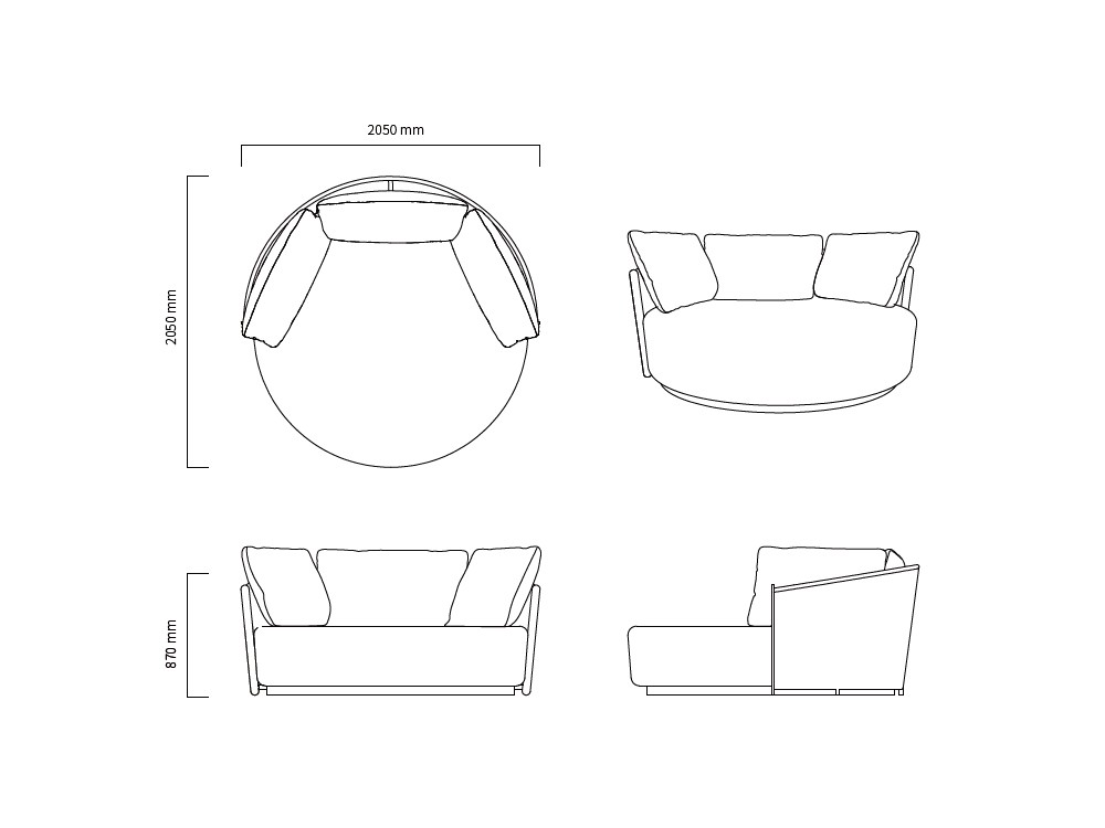 Medidas de Hommy Marinella Daybed de Agua de mar by Joenfa