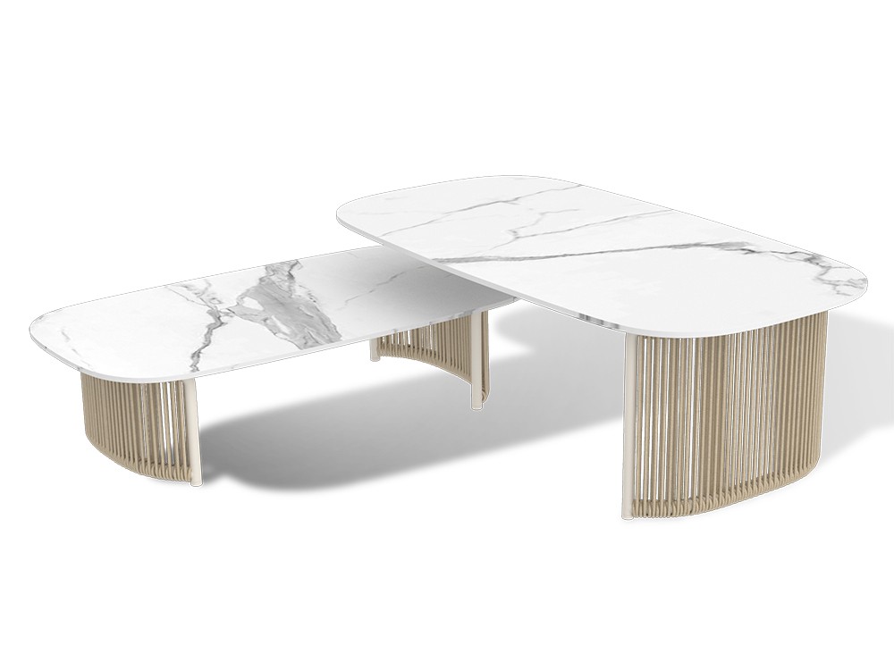 Fano set de dos mesas de centro de distintas alturas de Agua de Mar by Joenfa