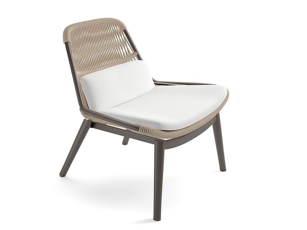 Sillón relax para terraza o jardín con cojines tapizados en tejidos personalizables Catona de Agua de mar