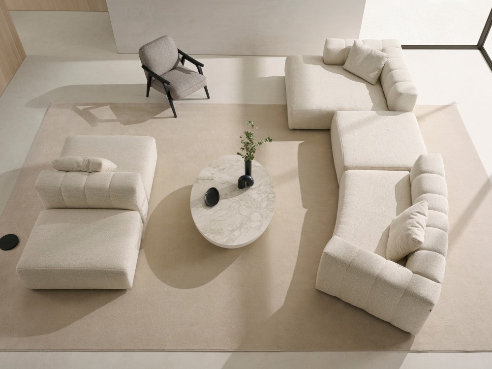 Doze sofá modular versatilidad total para crear distribuciones personalizadas con estilo.