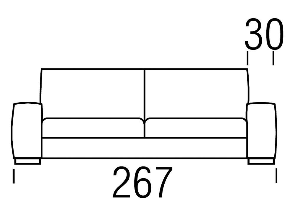 Sofá Ilah  de 5 plazas tapizado en textiles premium