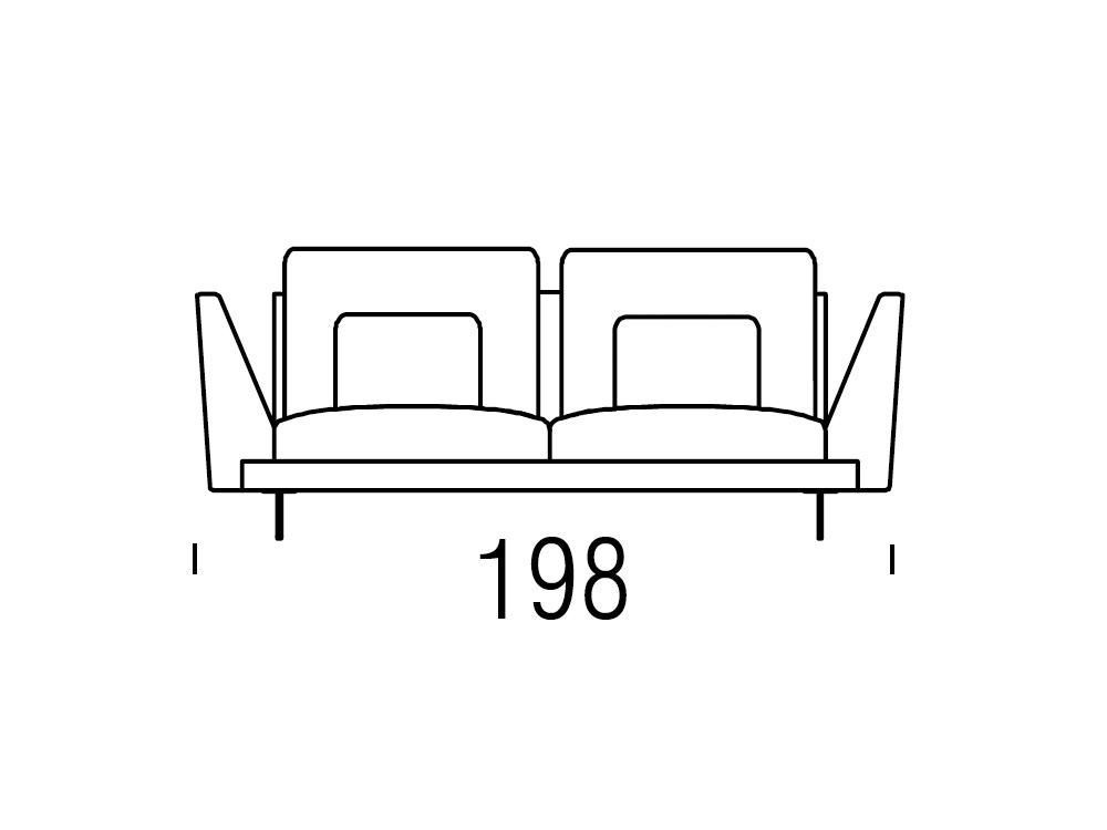Sofá Edai de tres plazas de 198cm de Beltá Frajumar