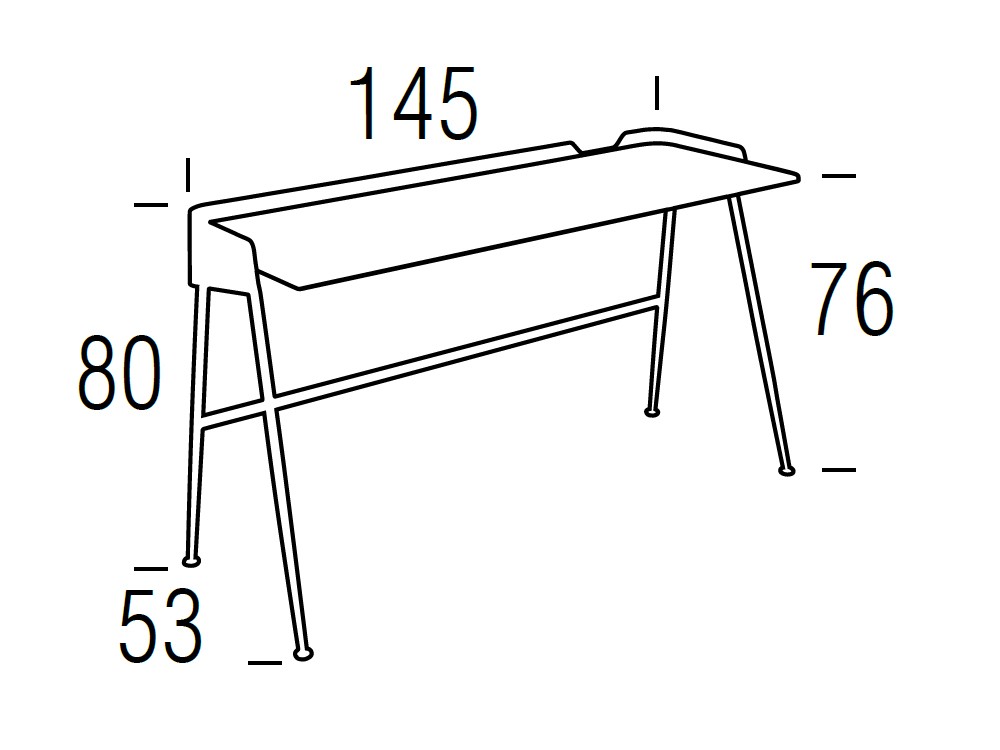 Medidas del escritorio Nemy de Beltá Frajumar