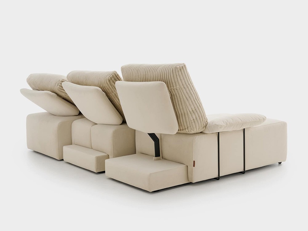 Detalle de la parte trasera del sofá deslizante Van Gogh Acomodel